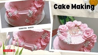 Two Tier Chocolate Cake Design🎂 Best Cake Recipe FOR Girls Easy And Simple Cake Design🍰 [upl. by Nidnal]