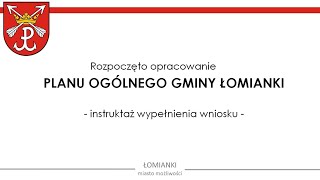 Plan ogólny gminy – instrukcja wypełniania wniosku [upl. by Upshaw]