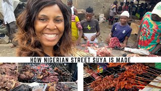 HOW THE POPULAR NIGERIAN SUYA IS MADE FROM START TO FINISH  SUYA SPICE YAJI [upl. by Munn]