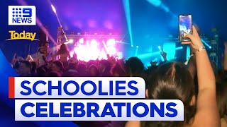 Schoolies celebrations starting on the Gold Coast  9 News Australia [upl. by Ahsiuqet153]