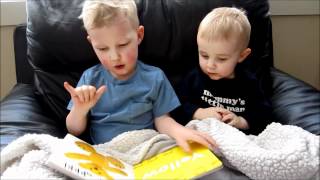 Three Year Old Reading to Little Brother Using Sign Language [upl. by Sonahpets]