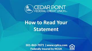 Cedar Point Digital Banking  How to Read Your Statement [upl. by Letisha]