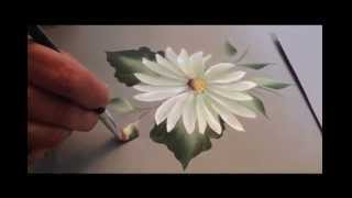 One Stroke How To Paint A Daisy [upl. by Les]