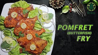 Pomfret Fish Fry Recipe  Butterfish  Masala Fried Pomfret Recipe [upl. by Augustus]