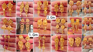 Light Weight Gold Earrings For Daily WearWith Price  Gold Earrings Designs Gold Stud Earrings 53 [upl. by Macguiness]