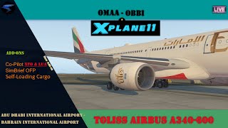 Toliss Airbus A340600  XPLANE  XFO amp Lua A346 Checklist New amp How to  OMAA  OBBI  Full ATC [upl. by Norrehc408]