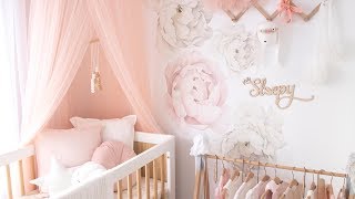 BABY NURSERY REVEAL   Baby Girls Room Tour   Nursery Inspiration [upl. by Guilbert39]