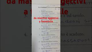 how to learn Italian language exercise From maschile questa to femminile quella [upl. by Fachanan803]