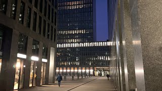 Winter Evening Walk in Zurich Oerlikon Switzerland  Sternen Oerlikon Hallenstadion CS Tower 4K [upl. by Ahsiral]