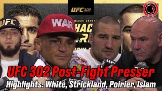 UFC 302 PostFight Press Conference Highlights White Dustin Poirier Islam Makhachev Strickland [upl. by Dhruv]