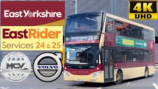 East Yorkshire Eastrider 24 Hornsea to Hull via Seaton Catwick amp Leven MCV eVoSeti Volvo B5TL [upl. by Lig]