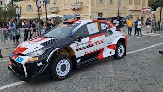 WRC Rally Italia Sardegna 2023 Toyota Gazoo Racing team goes for weight check Service park Wed [upl. by Templeton195]