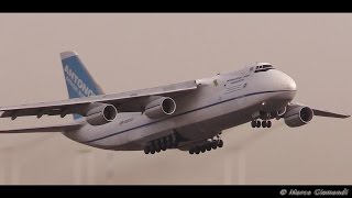 Antonov An124 uses whole runway to takeoff from Rome FCO [upl. by Veron940]