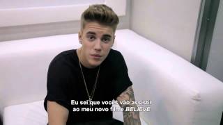 Justin Bieber envia recado para fãs do Brasil BELIEVE MOVIE [upl. by Nirel]