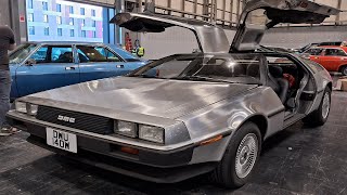 DMC DeLorean Back to the future Supercar Birmingham NEC 2024 classic car show V6 gullwing doors [upl. by Barclay]