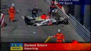 Jenson Button  Crash  Monaco 2003 [upl. by Ezirtaeb]