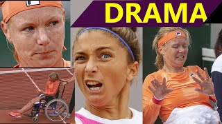 Errani mocks Bertens Accusations of fake injury Wheelchair [upl. by Rebmac]