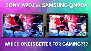 Sony A90J vs Samsung QN90A Side by Side Comparison Gameplay Spiderman Miles Morales [upl. by Armilda]