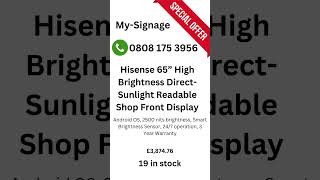 Hisense 65” High Brightness DirectSunlight Readable Shop Front Display [upl. by Auqinehs589]