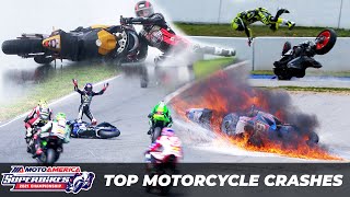 Top Motorcycle Crashes MotoAmerica 2021 [upl. by Douglass411]