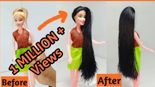 Rerooting Barbie hairRerooting doll hairhow to make hair for BarbieREROOTmaking hair of dolls [upl. by Josh11]