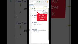 Java Coding Program 12  Instance Initializer Block java coding interview [upl. by Larsen]