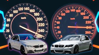 BMW 330d F30 VS BMW 330d E90  ACCELERATION BATTLE  0  240 [upl. by Yuzik441]