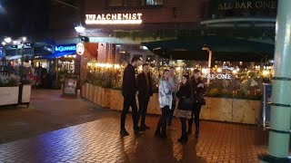 Birmingham Nightlife Walking Tour City Centre Brindley Place and Canals [upl. by Jackquelin714]