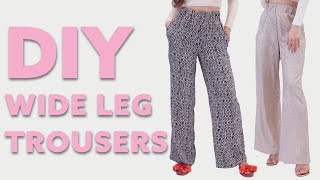 DIY Wide Leg Trousers  Beginner Friendly Sewing tutorial  Iris Wide Leg Pants Sewing Pattern [upl. by Letha]