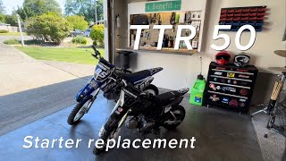 TTR 50 starter replacement it’s fixed  Quick and easy plus an oil change 😎 [upl. by Lertsek]