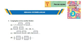 KSSM Matematik Tingkatan 2 Bab 1 pola dan jujukan menjana kecemerlangan no4 buku teks tingkatan 2 [upl. by Suoiluj]