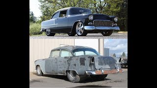 MetalWorks step by step build of a ProTouring 55 Chevy post car TriFive Restoration [upl. by Akimot]