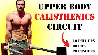 Upper Body Circuit Workout 400 REPS Pull Ups Dips Pushups [upl. by Alios362]