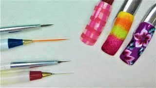 Pinceles para hacer diseños en las uñas  Cómo usar los pinceles para la decoración de uñas parte 2 [upl. by Urania]