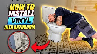 How To Install Sheet Vinyl Lino Flooring In A Bathroom  Easy Step By Step DIY Guide [upl. by Wonacott]