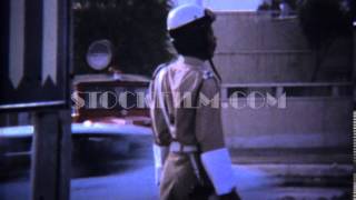 1974 Police uniform traffic officer patrolling busy street corner JAHRA KUWAIT [upl. by Cykana]