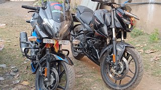 Details review and comparison of New pulsar N160 and Pulsar 220f bike  Two black panther of Bajaj [upl. by Nilyarg57]