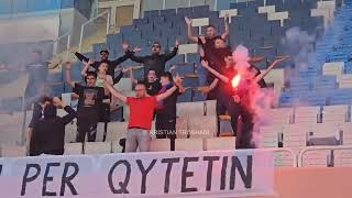 Vllaznit Ultras ne mbeshtetje te ekipit te Vllaznise ne stervitje para gjysemfinales ndaj EgnatiasðŸ”´ðŸ”µ [upl. by Aikas]