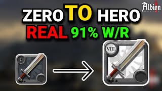 Real Zero to Hero T2➜T8 BroadSword 91 Win Rate  Albion Online PvP Corrupted DungeonsZero To Hero [upl. by Rodrick]