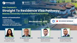 Webinar Recording  Massey Uni  Construction Course  Straight To Residence Visa Pathway  IANZ [upl. by Alana]