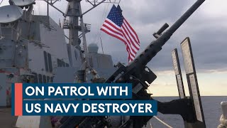 Exclusive On board a US Navy destroyer patrolling the Mediterranean [upl. by Orvie]