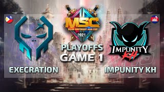 EXE vs IMPUNITY GAME 1 English MSC PLAYOFF DAY 2  MLBB SOUTEAST ASIA CUP 2021 [upl. by Nawuj]