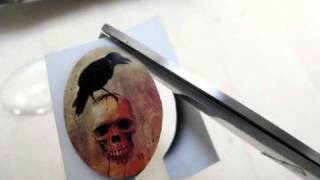 Tutorial altered art cabochon cammeo immagini vetro resina [upl. by Hooker708]