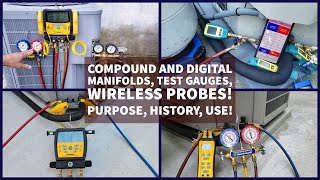 Compound and Digital Manifolds Test Gauges Wireless Probes Purpose History Use [upl. by Lau435]