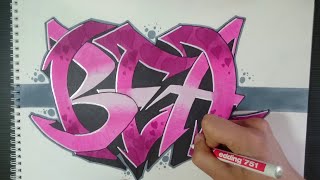 Como hacer un graffiti en papel  BEA [upl. by Anahcra511]