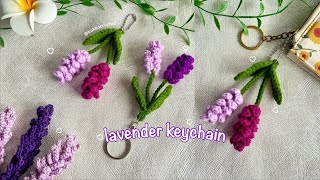 Crochet Lavender Keychain 💜  Step by Step Tutorial Lavender Keychain Beginnerfriendly 💜 [upl. by Higgs]