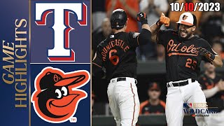 Rangers vs Orioles ALDS GAME HIGHLIGHTS Play Offs Oct 10 2023 MLB Highlights MLB Postseason 2023 [upl. by Ezzo13]