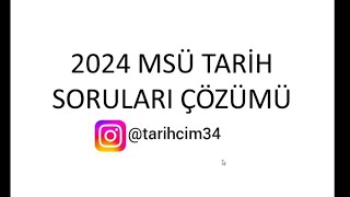 2024 MSÜ tarih soruları msü2024 kpsstarih [upl. by Marga]