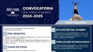 Pasos para el Proceso de Admisión UEAM Morelos 20242025  Convocatoria Nuevo ingreso Uaem [upl. by Dannica]