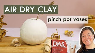 Air Dry Clay POT  pinch pot technique DIY VASE [upl. by Ellenod201]